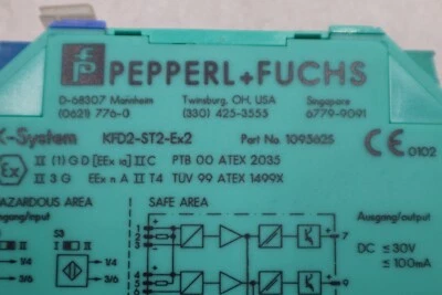 Pepperl + Fuchs KFD2-ST2-Ex2 Switch Amplifier K-System 1095625 STOCK K-3830 - Image 1 of 4