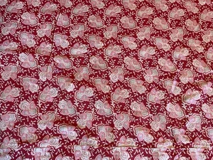 Precioso panel de tela rojo pavo temprano. Panel grande  - Imagen 1 de 12