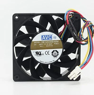 AVC 12038 48V 0.54A 2B12038B48M 12CM Industrial Computer Cooling Fan - Image 1 of 2