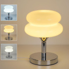 Glass Bedside Lamps 10.63 Inch Egg Tart Lamp for Nightstand Retro Cute Desk L...