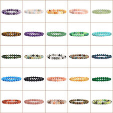 8mm Fashion round gemstone beads stretchable bracelet 7"