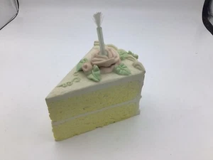 Dept 56 VINTAGE Bisque Porcelain Cake Oil Lamp 1986 3” Tall - Picture 1 of 4