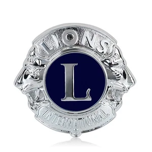 Lions Club International Metal Car Emblem Badge Chrome Gold Auto Vehicle Sticker - Picture 1 of 6