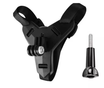 SUPPORTO MENTONIERA GOPRO HERO ATTACCO CASCO INTEGRALE MOTO BICI ACTION CAM NERO - Immagine 1 di 4