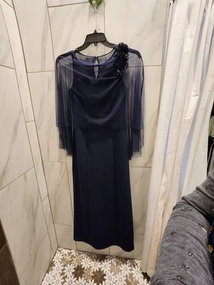 Candalite Formal Maxi Dress Womens Navy w Navy Overlay MINT - Image 1 of 4