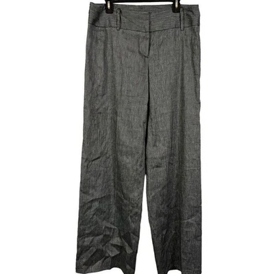 ISDA & Co Womens Linen Blend Wide Leg Flat Front Dress Pants Gray Twill Y2K 10 - Image 1 of 4
