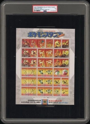 Charizard Pikachu Pokemon Card Shogakukan Nippon Stamp Sheet Japanese PSA 3 - Image 1 of 3