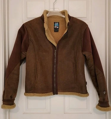  KUHL micro shearling B-17 Jacket Women's Size Med Brown, ALF Tag pre-owned good - Image 1 of 4