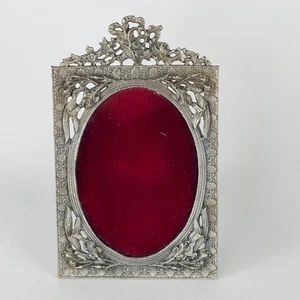 Vintage Pewter Glass Decorative Frame 7 x 4 1/4” - Picture 1 of 7