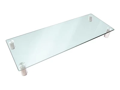 Monoprice Multimedia Desktop Monitor Stand - Clear Glass, Large 30.8 x 11 Inches - Image 1 of 4