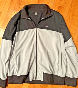 Vintage Nike Athletic Dept. Black/Grey Large Track Jacket Zip-Up Warm XXL 2XL - Picture 1 of 2