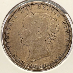1874 Newfoundland Fifty Cents Canada Victoria Silver 50¢ KM# 6 SP4991 - Picture 1 of 2