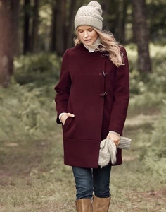 garnet hill Modern Duffle Coat Wool Blend Jacket Women’s Size 2 Outdoor Red - Picture 1 of 14