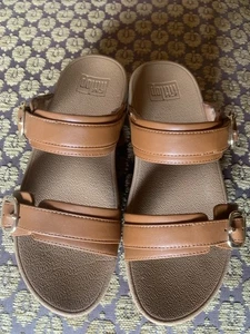 Fitflop Lulu Tan Sandals With Adjustable Buckled Straps Size 5 VGC. - Picture 1 of 5