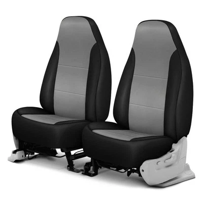 For Audi S7 Sportback 24 Leatherette 1st Row Gray w Black Custom Seat Covers - Image 1 of 4
