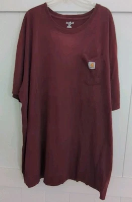 Carhartt T Shirt 3XLT Mens Burgundy Short Sleeve Henely Original Fit Heavyweight - Image 1 of 4
