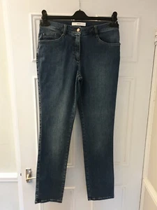 2X Jeans Brax Swarovski Damen 10 Slim Stretch Straight Leg Blau Grau Brandneu - Bild 1 von 10