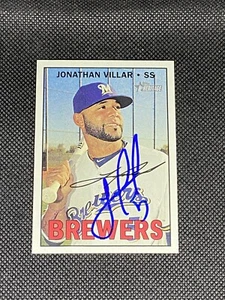 Jonathan Villar Milwaukee Brewers Signed Auto 2016 Topps Heritage Card #582 COA - Picture 1 of 3
