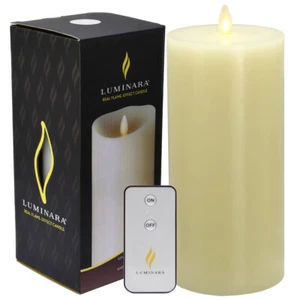 9inch Luminara Moving Flicker Led Candle Flameless Real Wax Scented with Timer - Picture 1 of 7