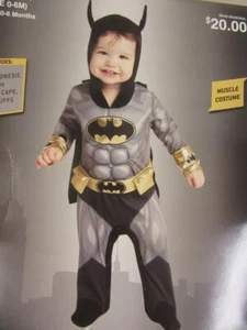 Batman Infant Halloween Costume DC Comics Suit with Cape and Cuffs 0-6 Months - Picture 1 of 3