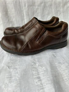 Merrell Mens Leather Loafers Neptunes Saddle Brown Casual Size US 10 Eu 44 - Picture 1 of 13