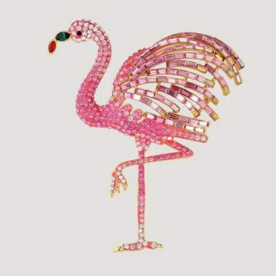 Butler Wilson Large COUTURE Pink Crystal Flamingo Brooch Collectors Item New  - Image 1 of 2
