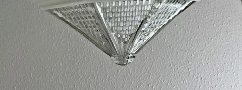 READ! Art Deco hex glass bottom GLOBE light fixture part LENS PRISM REFRACTOR Cover