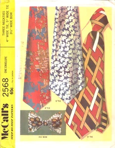 McCall's 2568 ~ Three Neck Ties ~ 4" - 5" - 3-1/2" Wide Bow Tie ~ - Picture 1 of 4