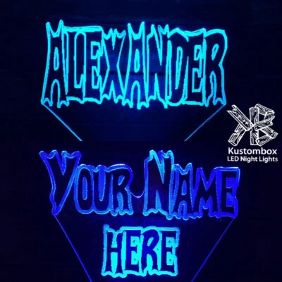 BATMAN PERSONALISED NAME FONT 3D LED Night Light 7 Colour Change Room Lamp - image 1 of 4