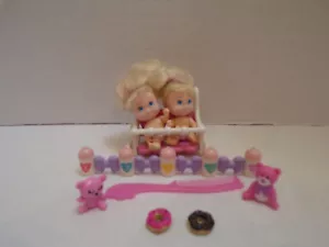 TYCO Dolls Vintage 1990~2 Dolls #1 & #5 Heart On Diaper~Lewis Galop Stroller~K5 - Picture 1 of 4