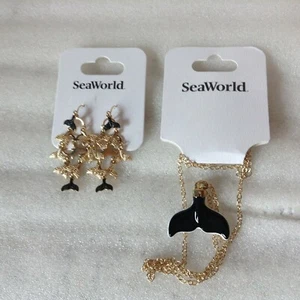 Juego de pendientes y collar araña SeaWorld cola de ballena  - Imagen 1 de 4