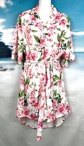 SHOW ME YOUR MU MU Size 0/S Belted WRAP ROBE / KIMONO 'Brie' PINK FLORAL - Picture 1 of 10