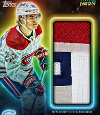 2021 Topps Neon Rookie Relic Auth Patch Rare - Cole Caufield RC SIG Digital Card