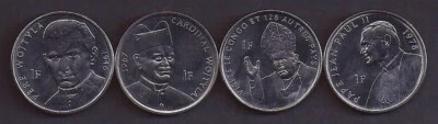 CONGO D.R. 2004 4 pc Pope John Paul II Commemorative set KM 156-159 UNCIRCULATED - Image 1 of 2