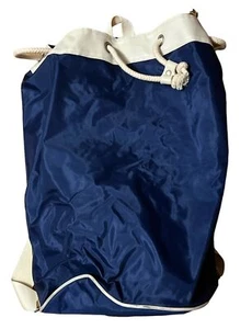 Vintage J Crew Canvas Blue Backpack - Picture 1 of 6
