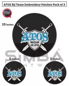 ATOS Bjj Gi Patches BJJ Martial Arts Patches BJJ ATOS Embroidery Patches Pack 3 - Picture 1 of 8