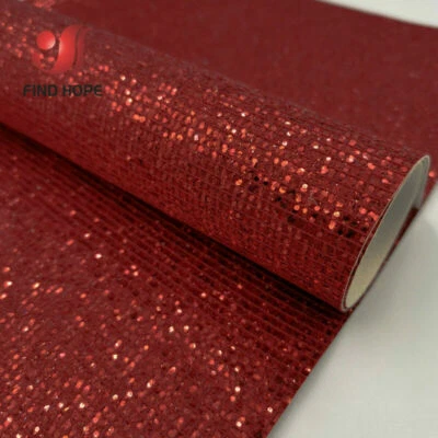 ​A4 Sequin Chunky Glitter Iridescent Faux Leather Fabric Craft Bow Bag DIY Craft - Image 1 of 4