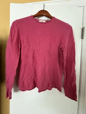 Suéter Preswick & Moore Rosa Caliente 100% Cachemira Cuello Redondo Talla Mediana Para Mujer Foto 1 de 4