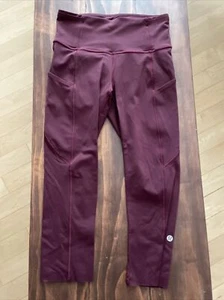Lululemon 19" Cropped Leggings Gr. 4. Sehr guter Zustand. weinrot/burgund  - Bild 1 von 8