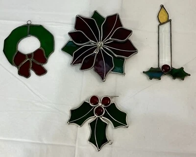 Juego de 4 velas de pascua colgantes vintage de Navidad corona acebo Foto 1 de 4