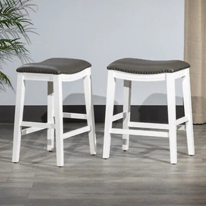 DTY Indoor Living Aurora Saddle Stool, Barstool, Set of 2 - Picture 1 of 33