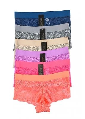 Conjunto de 6 bragas de encaje hipster de nailon elásticas para mujer S-LG-XL Foto 1 de 3