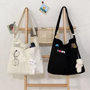 US Women's Large Canvas Tote Bag Adjustable Single Shoulder bag Casual Handbag - Picture 1 of 19