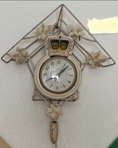 United Electric Motion Bobbing Cuckoo Birds Cream Wired Clock Model 50 Cover