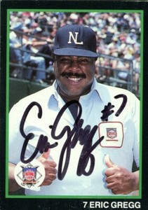 ERIC GREGG Signed Card autograph AUTO UMPIRE HUGE ZONE 97 NLCS