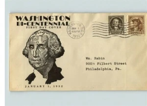 WASHINGTON BI-CENTENNIAL First Day of Issue, Jan. 1, 1932  - Picture 1 of 1