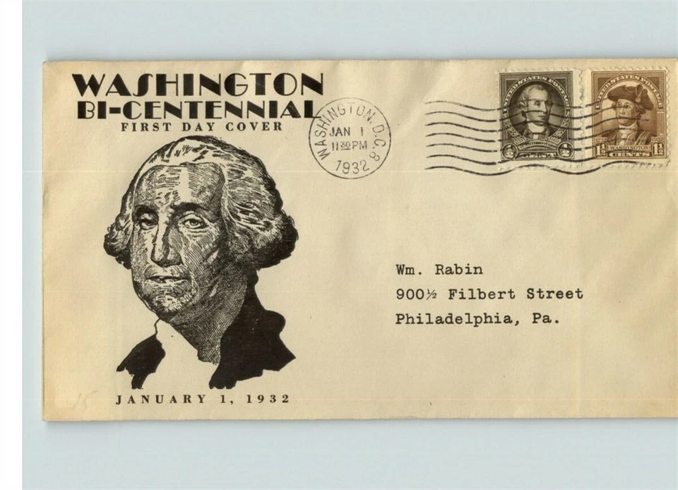 WASHINGTON BI-CENTENNIAL First Day of Issue, Jan. 1, 1932  - Image 1 of 1