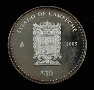 México 2005 plata prueba 10 pesos Estado de Campeche DC-6431 - Imagen 1 de 2