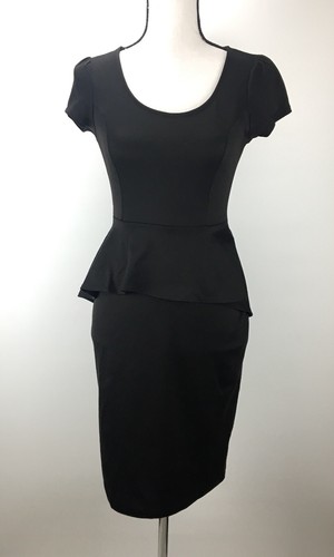 Abito in peplum guaina Celine by Champion taglia S maniche corte collo a scollo nero