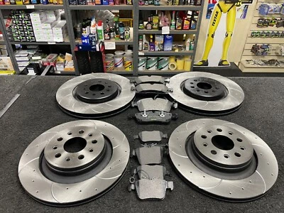 PER MASERATI LEVANTE D V6 MK1 M15 DISCHI FRENO ANTERIORI POSTERIORI PASTIGLIE SCANALATE FORATE - Immagine 1 di 3